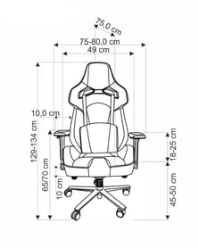 Otočná ergonomická kancelářská židle Domik - tmavě šedá / černá Křeslo ergonomiczny Domik obrotowy - tmavý popelavá / černá