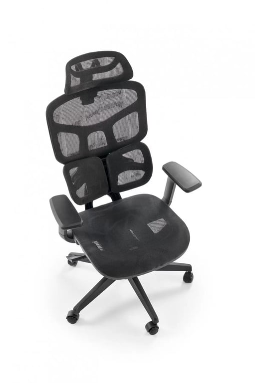 Ergonomické kancelárske kreslo Lorendi otočné - čierna ekokoža Kreslo ergonomiczny Lorendi otočna - Čierny 