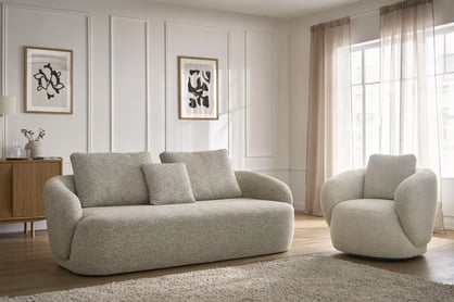 Otočná stolička Finezal - béžová ľahko čistiteľná tkanina Corbett 08 Kreslo Finezal otočna - Béžová látka ľahkočistiaca Corbett 08