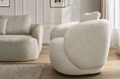 Otočná stolička Finezal - béžová ľahko čistiteľná tkanina Corbett 08 Kreslo Finezal otočna - Béžová látka ľahkočistiaca Corbett 08