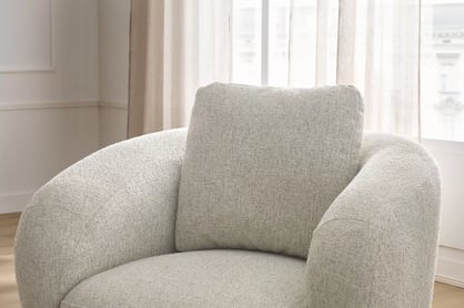 Otočná stolička Finezal - béžová ľahko čistiteľná tkanina Corbett 08 Kreslo Finezal otočna - Béžová látka ľahkočistiaca Corbett 08