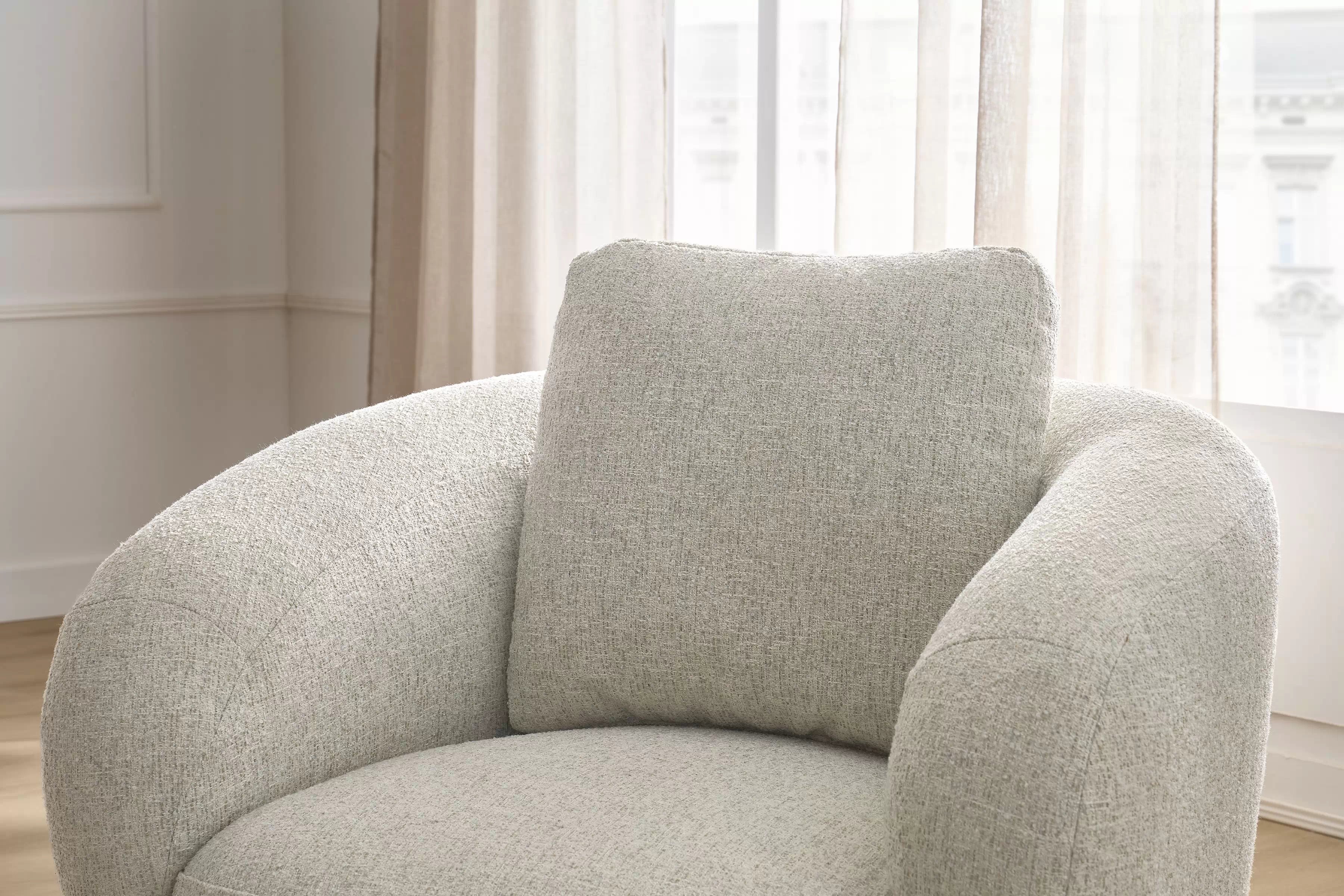 Otočná stolička Finezal - béžová ľahko čistiteľná tkanina Corbett 08 Kreslo Finezal otočna - Béžová látka ľahkočistiaca Corbett 08