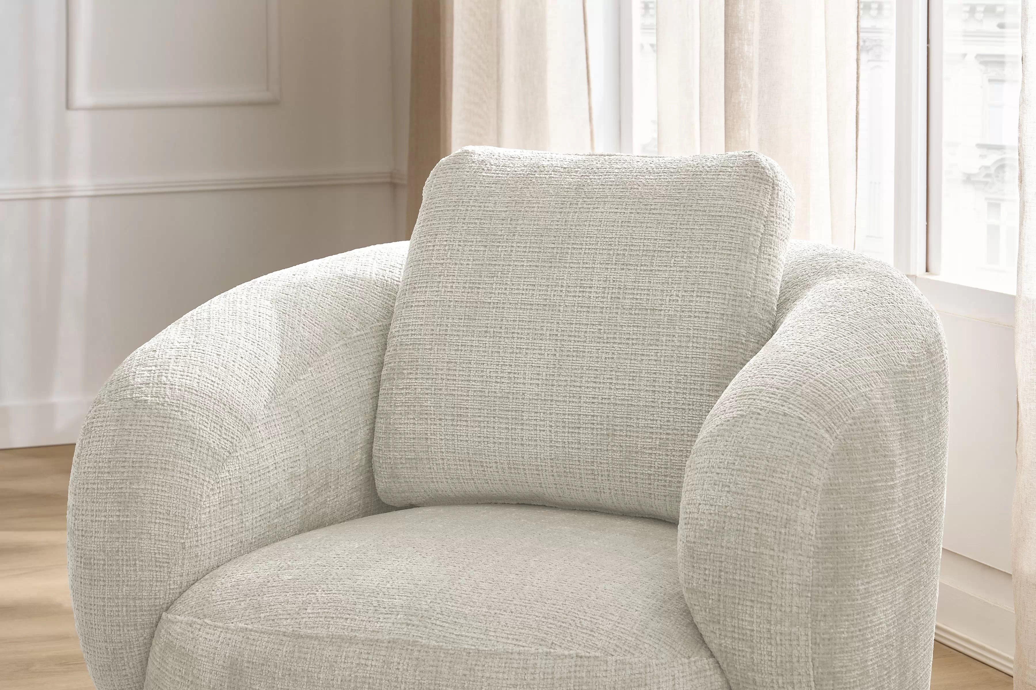 Otočné kreslo Finezal - béžový šenil Cremona 02 Kreslo Finezal otočna - Cremona 02