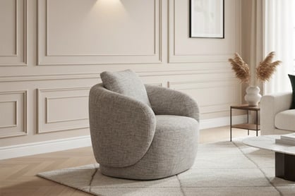 Otočné kreslo Finezal - sivá pletenina Tracy 211-12 Kreslo Finezal otočna - šedá plecionka Tracy 211-12