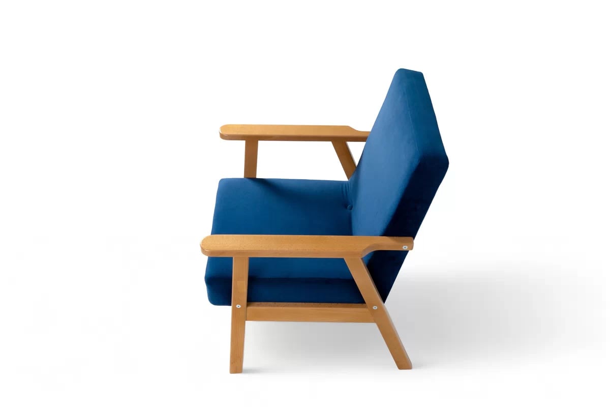 Kreslo Klubový PRL Jurand - námornícka modrá zamat Velluto 11 / Jelša  - Výpredaj expozície Kreslo Klubový PRL Jurand - granátová zamat Velluto 11 / Jelša 