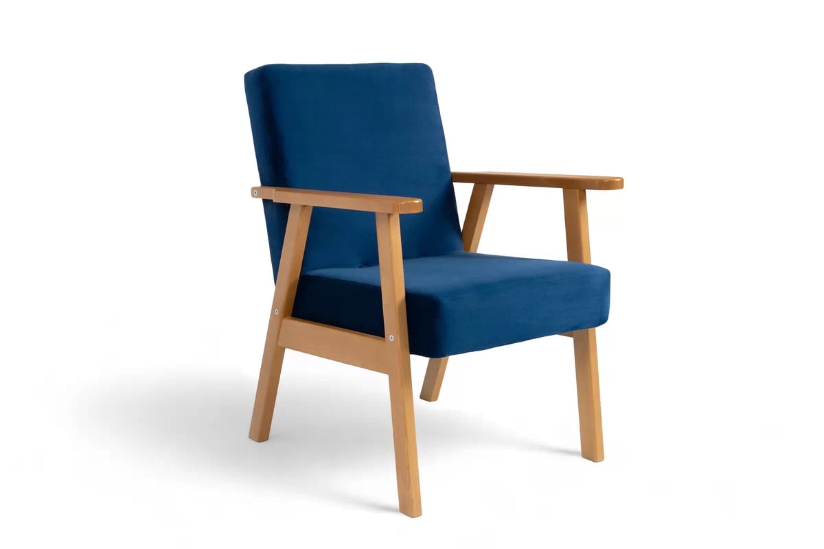 Kreslo Klubový PRL Jurand - námornícka modrá zamat Velluto 11 / Jelša  - Výpredaj expozície Kreslo Klubový PRL Jurand - granátová zamat Velluto 11 / Jelša 