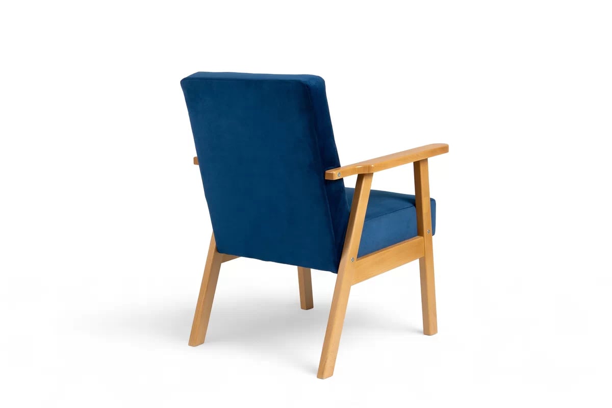 Kreslo Klubový PRL Jurand - námornícka modrá zamat Velluto 11 / Jelša  - Výpredaj expozície Kreslo Klubový PRL Jurand - granátová zamat Velluto 11 / Jelša 