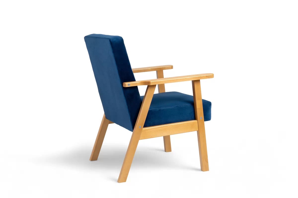 Kreslo Klubový PRL Jurand - námornícka modrá zamat Velluto 11 / Jelša  - Výpredaj expozície Kreslo Klubový PRL Jurand - granátová zamat Velluto 11 / Jelša 