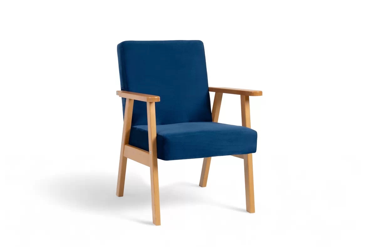 Kreslo Klubový PRL Jurand - námornícka modrá zamat Velluto 11 / Jelša  - Výpredaj expozície Kreslo Klubový PRL Jurand - granátová zamat Velluto 11 / Jelša 