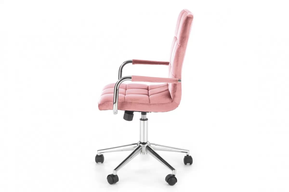 Kancelárske kreslo Silma s opierkami - ružový zamat Bluvel 52 Kreslo otočna Gonzo 4 Pre mladých - Ružová velvet