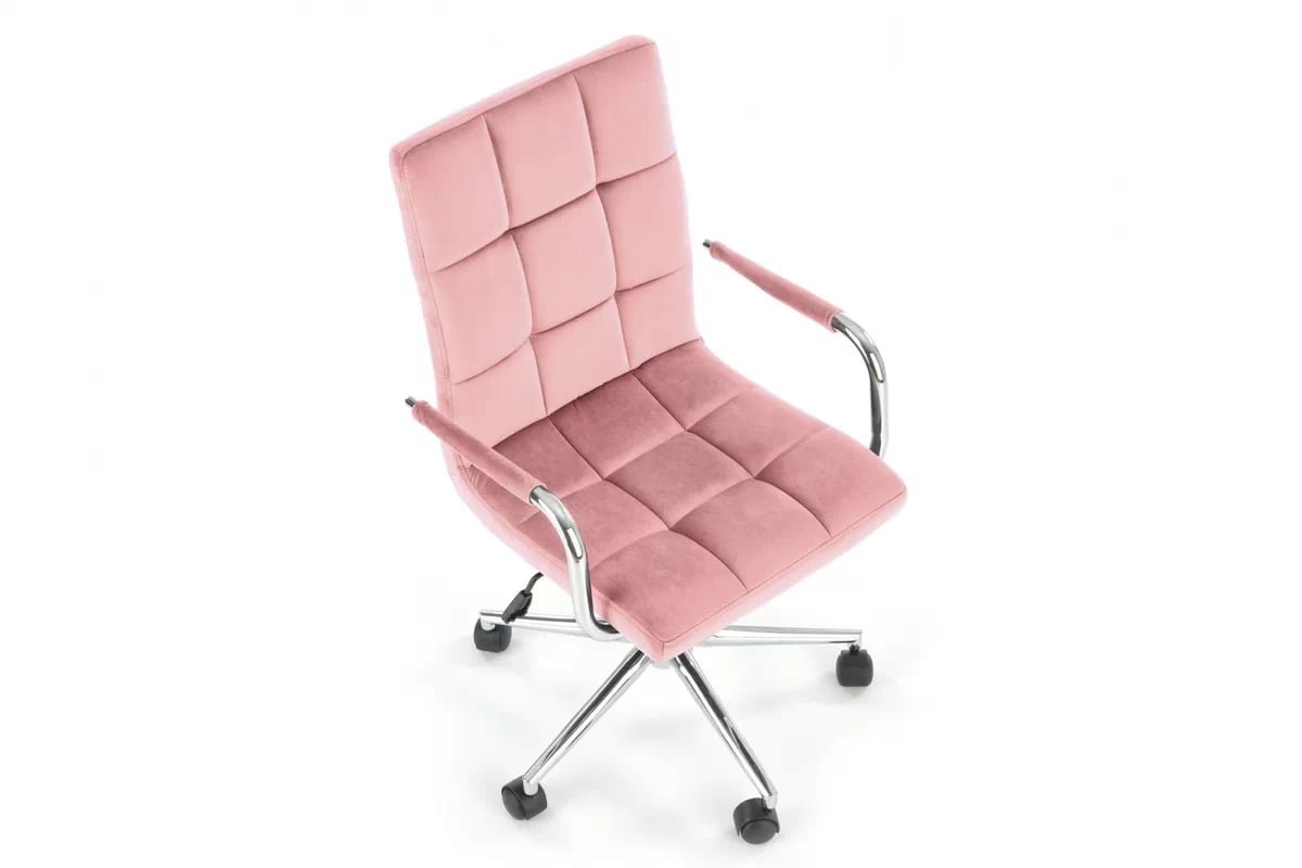 Kancelárske kreslo Silma s opierkami - ružový zamat Bluvel 52 Kreslo otočna Gonzo 4 Pre mladých - Ružová velvet