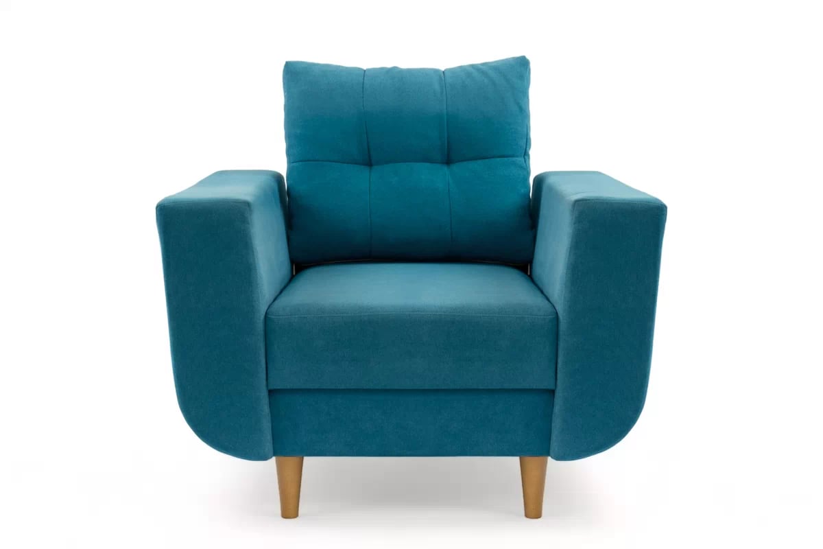 Kreslo Penelope Slim- Modrý - látka aston neprešívaný 19 - Koncovka Série Kreslo Penelope Slim- Modrý - látka aston neprešívaný 19