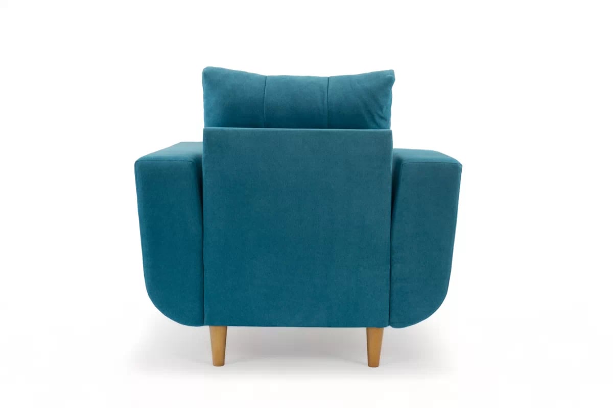 Kreslo Penelope Slim- Modrý - látka aston neprešívaný 19 - Koncovka Série Kreslo Penelope Slim- Modrý - látka aston neprešívaný 19