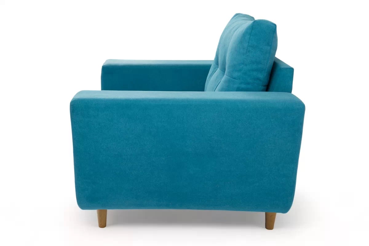 Kreslo Penelope Slim- Modrý - látka aston neprešívaný 19 - Koncovka Série Kreslo Penelope Slim- Modrý - látka aston neprešívaný 19