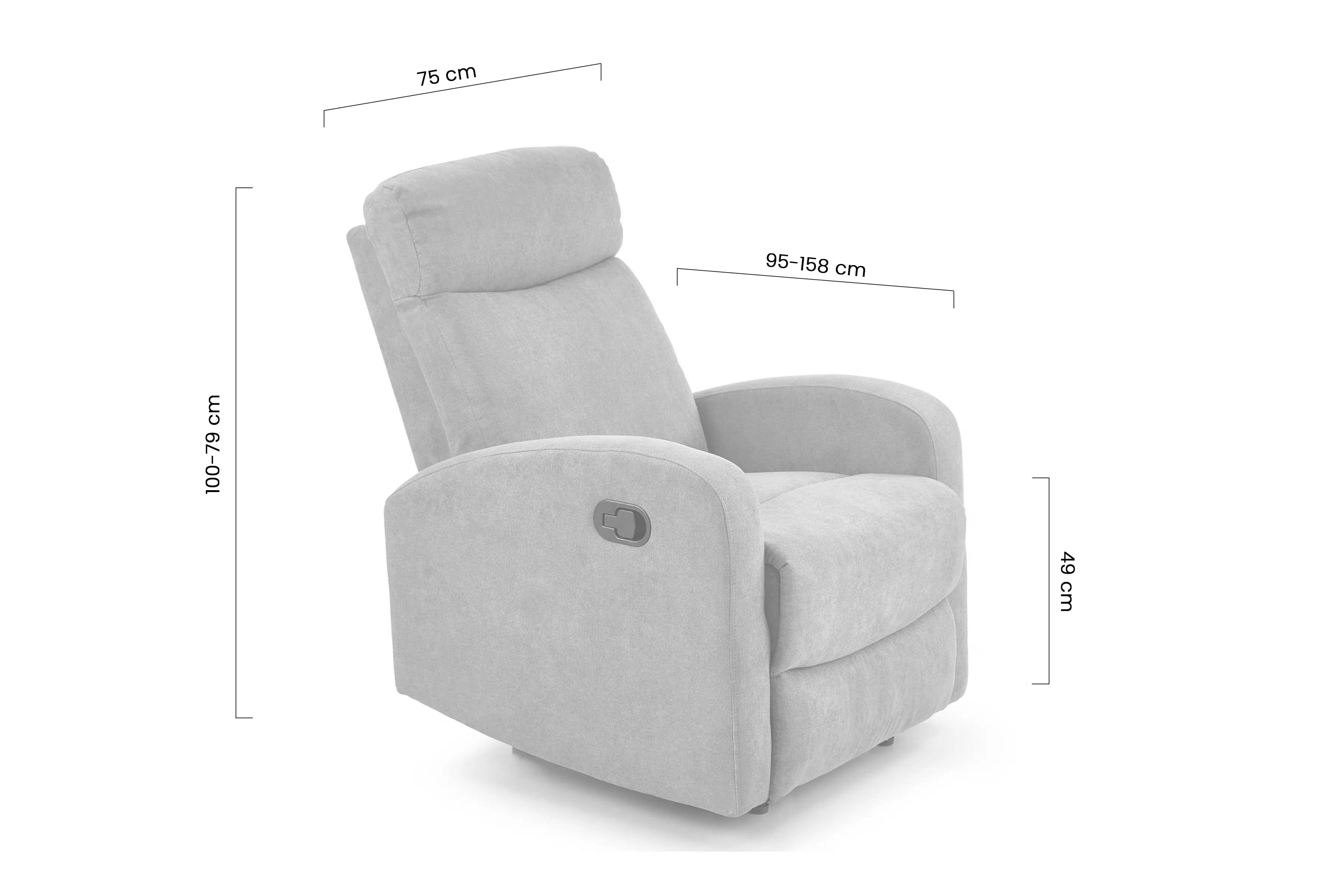 Rozkladacie kreslo Oslo 1S - tmavosivé Kreslo rozkladany Oslo 1S - tmavý popol