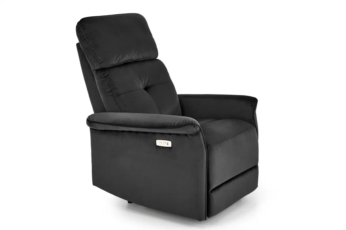 Rozkládací křeslo Mirasi - černý samet Bluvel 19 Křeslo rozkládací Semir - černá welwet Bluvel 19