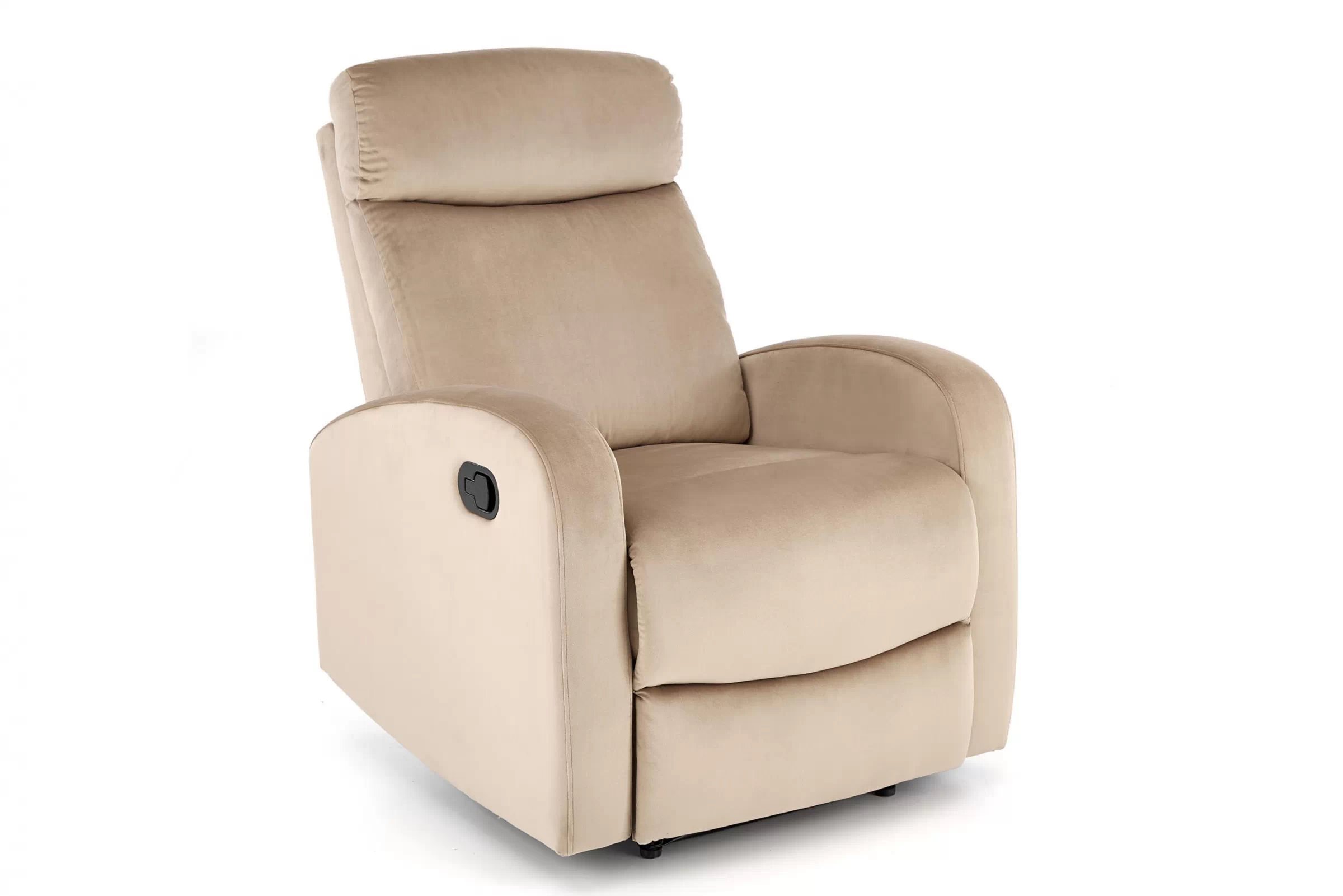 Rozkladacie kreslo Wonder s funkciou hojdania - béžový zamat Bluvel 28 Kreslo rozkladany Wonder z funkcja kolyski - béžový welwet Bluvel 28