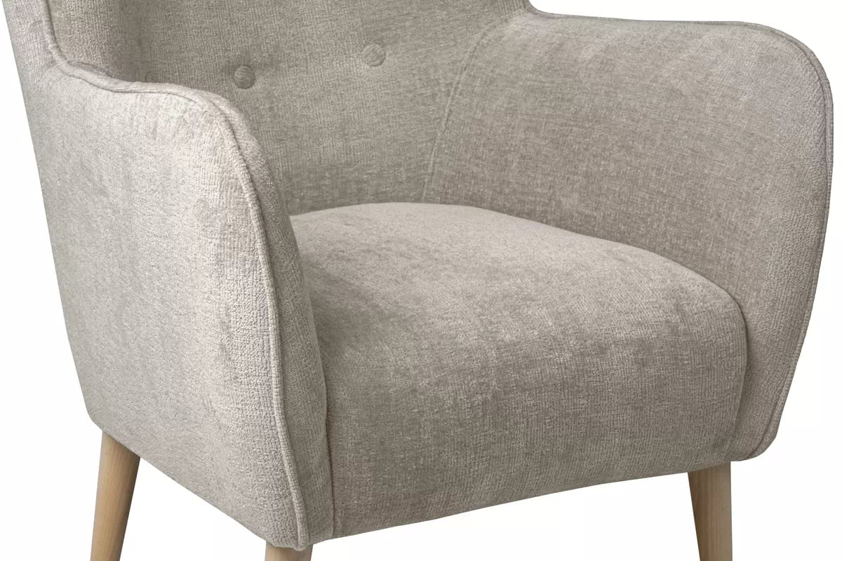 Kreslo Ušiak Elira - béžový Perfect Harmony 07 / buk Kreslo Ušiak Elira z wysokimi nozkami - béžový šenil Perfect Harmony 07 / Nohy buk 