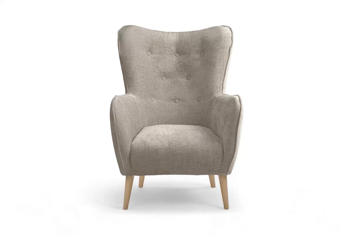 Kreslo Ušiak Elira - béžový Perfect Harmony 07 / buk Kreslo Ušiak Elira z wysokimi nozkami - béžový šenil Perfect Harmony 07 / Nohy buk 