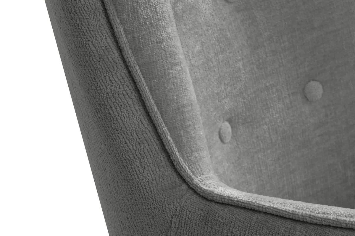 Kreslo Ušiak Elira - šedý žinylka Perfect Harmony 85 / Nohy buk Kreslo Ušiak Elira z wysokimi nozkami - šedý šenil Perfect Harmony 85 / Nohy buk