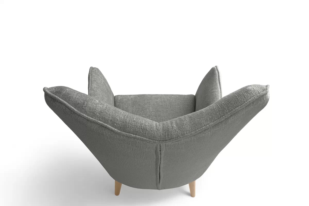 Kreslo Ušiak Elira - šedý žinylka Perfect Harmony 85 / Nohy buk Kreslo Ušiak Elira z wysokimi nozkami - šedý šenil Perfect Harmony 85 / Nohy buk