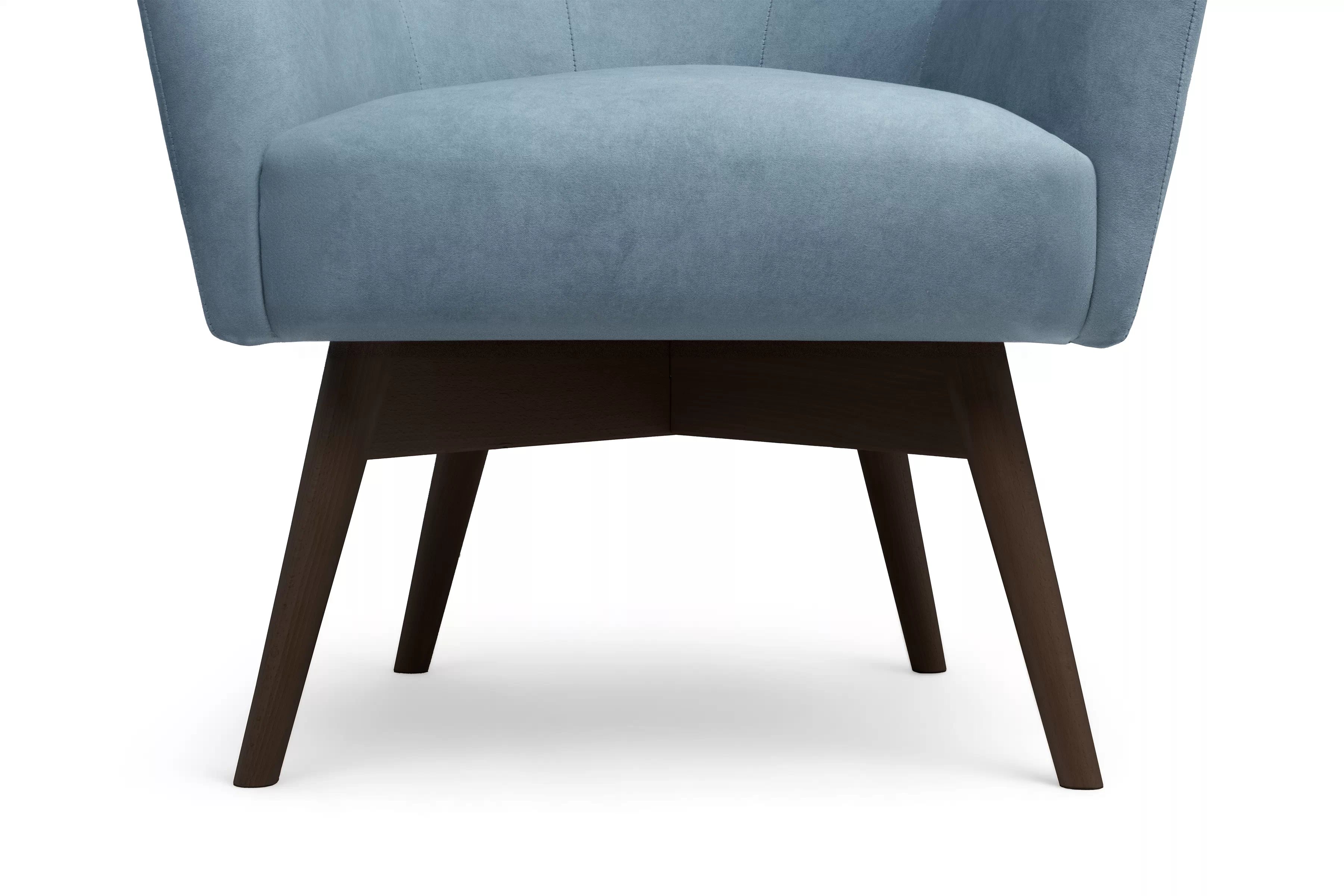 Kreslo ušiak Nordic – modrý ľahkočistiaci welvet Cloud 70 / nožičky venge Kreslo Ušiak Škandinávsky Nordic - Modrý welwet ľahkočistiaci Cloud 70 / Venge 