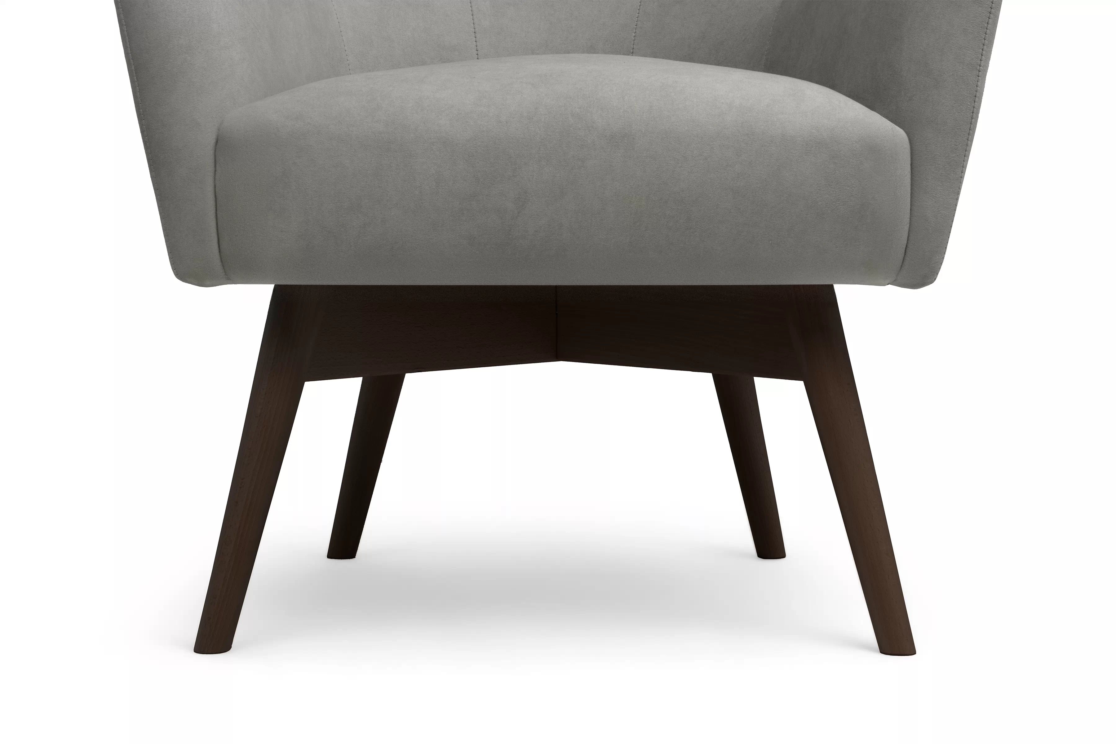 Kreslo ušiak Nordic – sivý ľahkočistiaci welvet Cloud 87 / nožičky venge Kreslo Ušiak Škandinávsky Nordic - šedý welwet ľahkočistiaci Cloud 87 / Venge 