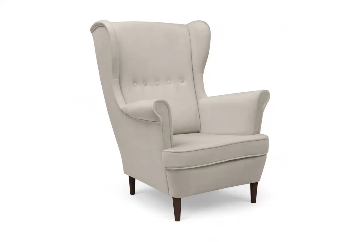 Křeslo ušák Vilano - béžový samet Velluto 2 / nohy venge Křeslo Ušák Vilano - béžový welwet Velluto 2 / Nohy Venge 