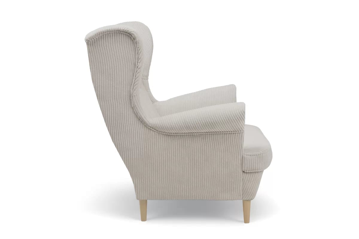 Kreslo Ušiak Vilano - svetlobéžový Poso 100 / buk Kreslo Ušiak Vilano - jasno béžový MENČESTER Poso 100 / Nohy buk 