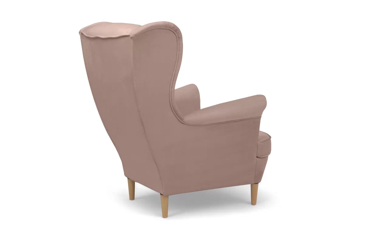 Kreslo Ušiak Vilano - ružový vodoodpudivý zamat Matt Velvet 61 Kreslo Ušiak Vilano - Ružová zamat hydrofobowy Matt Velvet 61 / Nohy buk 