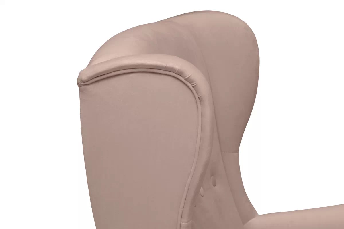 Křeslo ušák Vilano - růžový hydrofobní samet Matt Velvet 61 / nohy venge Křeslo Ušák Vilano - Růžová samet hydrofobní  Matt Velvet 61 / Nohy Venge 