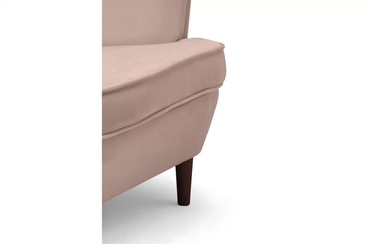 Křeslo ušák Vilano - růžový hydrofobní samet Matt Velvet 61 / nohy venge Křeslo Ušák Vilano - Růžová samet hydrofobní  Matt Velvet 61 / Nohy Venge 