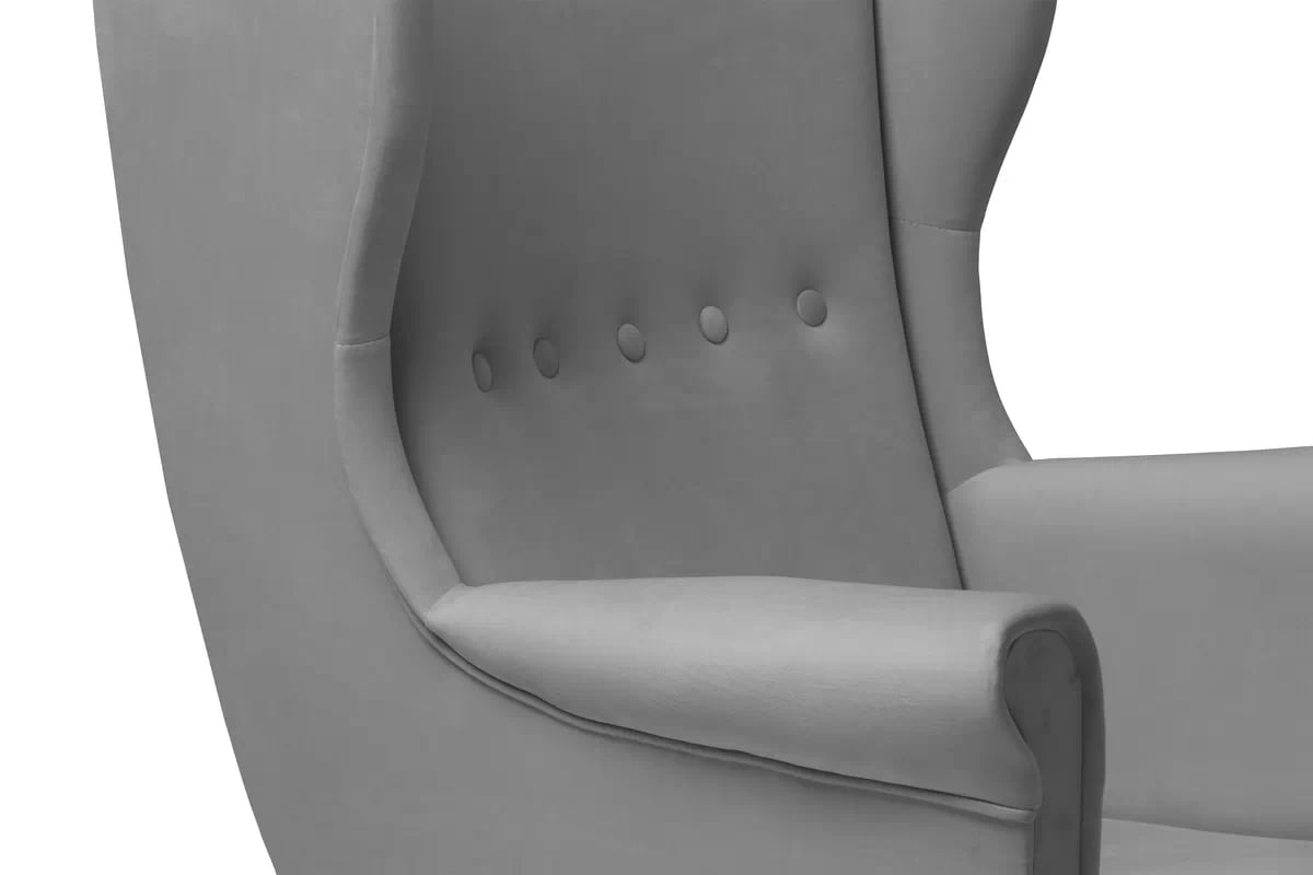 Kreslo Ušiak Vilano - šedý zamat Velluto 16 / Nohy Venge Kreslo Ušiak Vilano - šedý zamat Velluto 16 / Nohy Venge