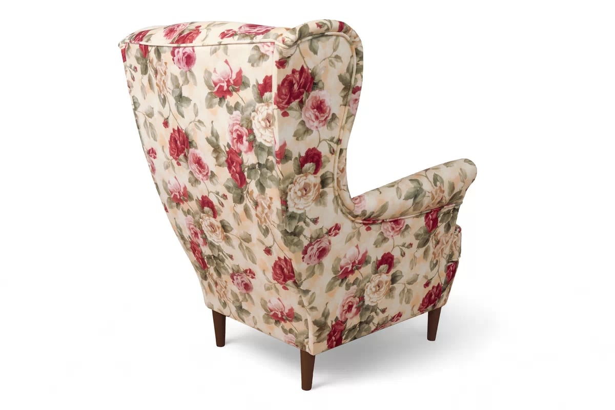 Kreslo Ušiak Vilano - látka drukowana kvetinový vzor Coral WM 82 / Nohy Venge Kreslo Ušiak Vilano - látka drukowana kvetinový vzor Coral WM 82 / Nohy Venge 