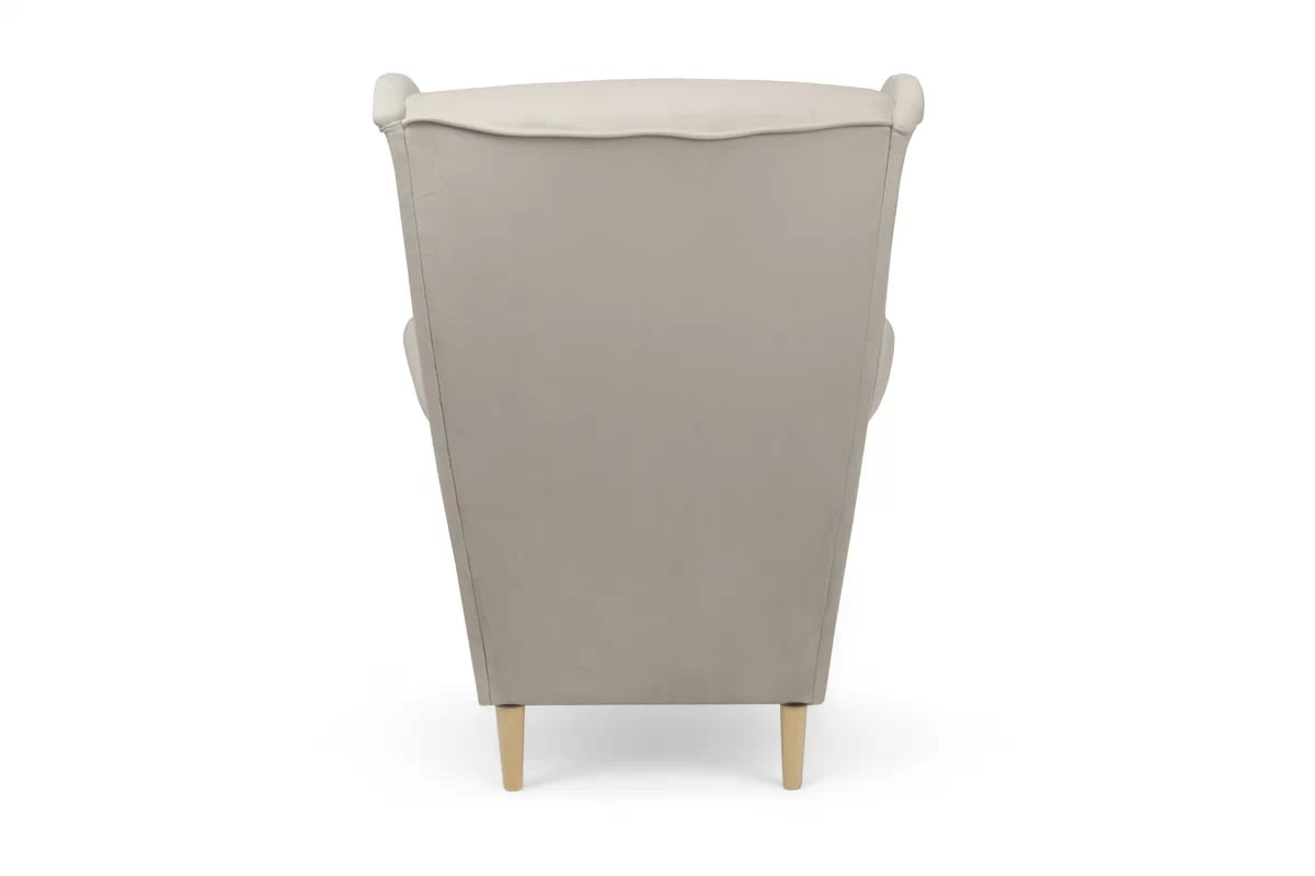 Křeslo ušák Vilano s podnožkou - béžová Velluto 2 / nožky buk Křeslo Ušák Vilano z podnozkiem - béžový samet Velluto 2 / Nohy buk