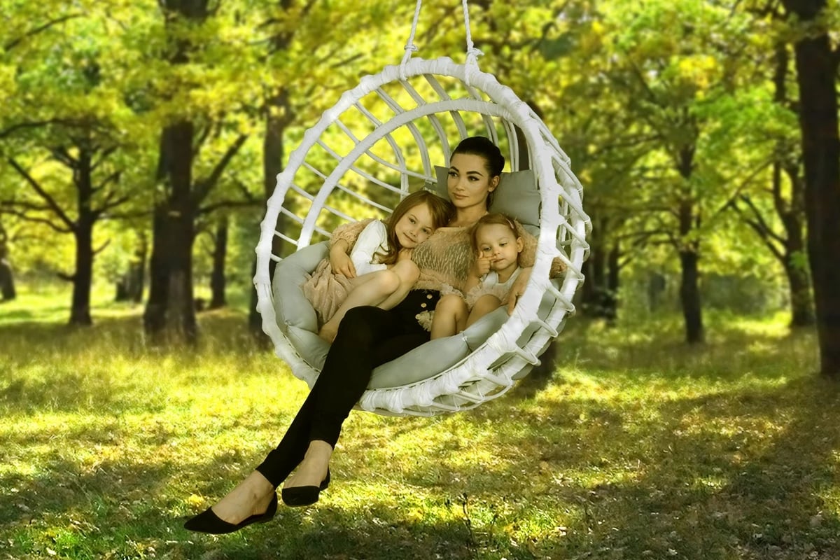 Závesné kreslo kokon - biely Kreslo ideálne pre celú rodinu