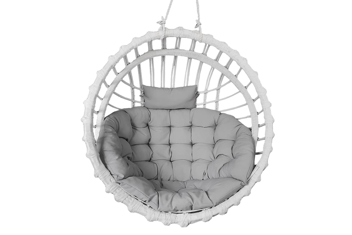 Závesné kreslo kokon - biely hustawka wiklinowa