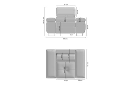 Kreslo Annabelle do obývačky - chrómové nožičky Kreslo odpočinkové Annabelle z regulowanym zaglowkiem - nožičky chromowane 