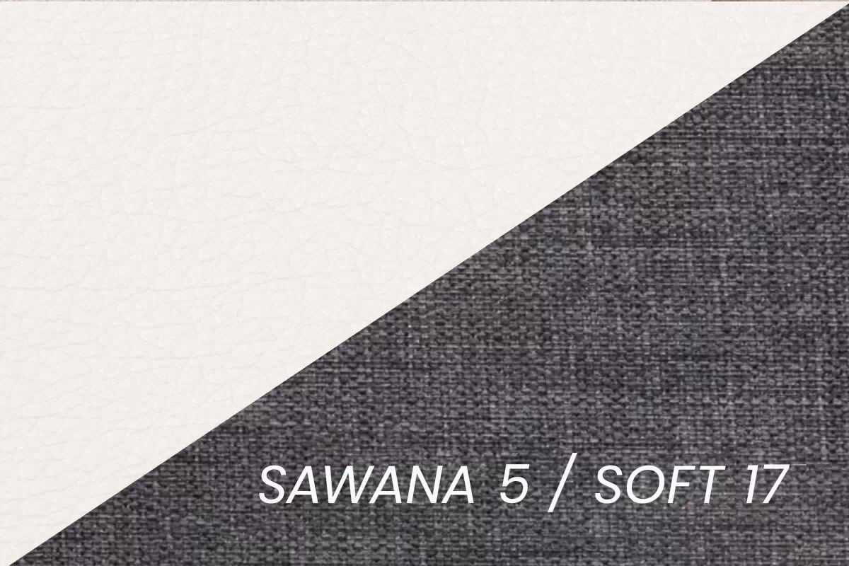 Kreslo Annabelle s nastaviteľnou opierkou hlavy - šedá pletená látka Sawana 5 / Soft 17 - Limitovaná ponuka Kreslo odpočinkové Annabelle z regulowanym zaglowkiem - šedá plecionka Sawana 5 / Soft 17