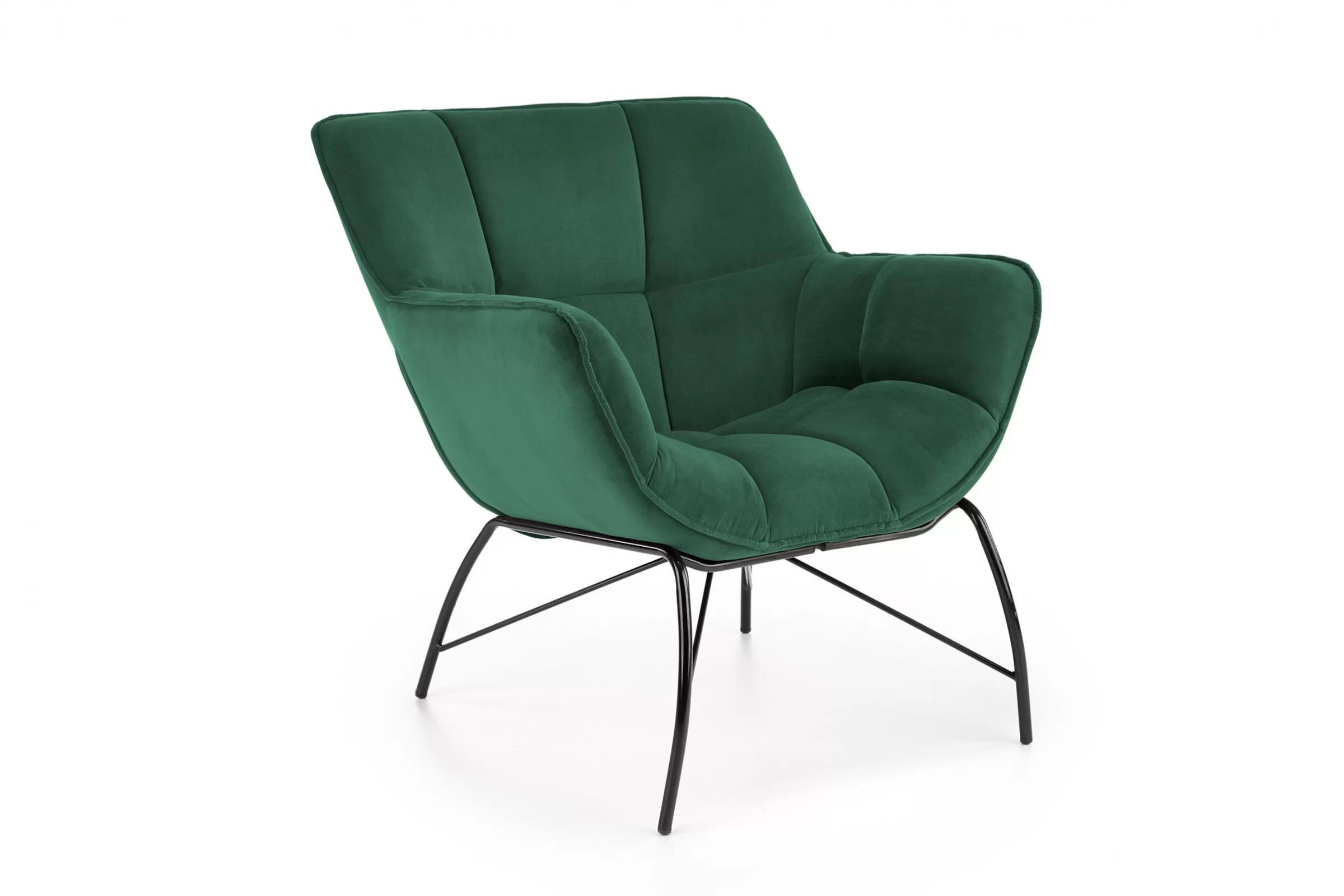 Relaxační křeslo Notis - tmavě zelený samet HLR 57 Křeslo čalouněná Belton - ciemno zelená welwet HLR 57