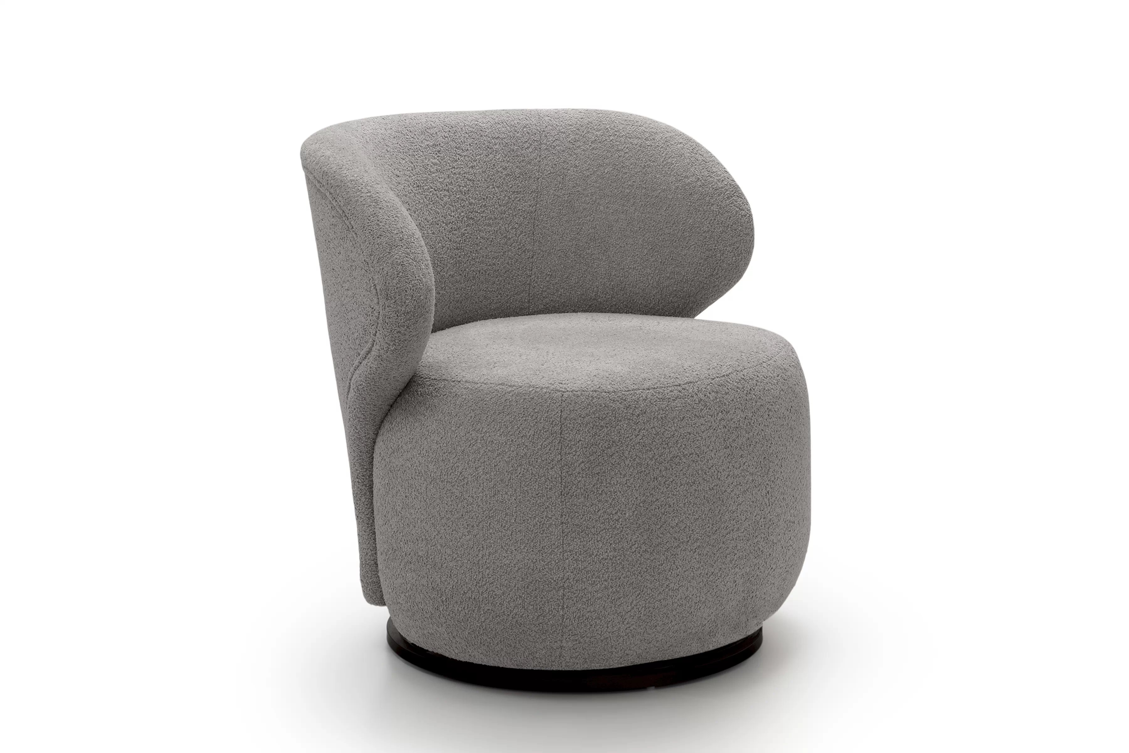 Odpočinkové křeslo Cocoon otočné - šedá bouclé Catch Me 24 Křeslo čalouněná Cocoon obrotowy - šedá boucle Catch Me 24