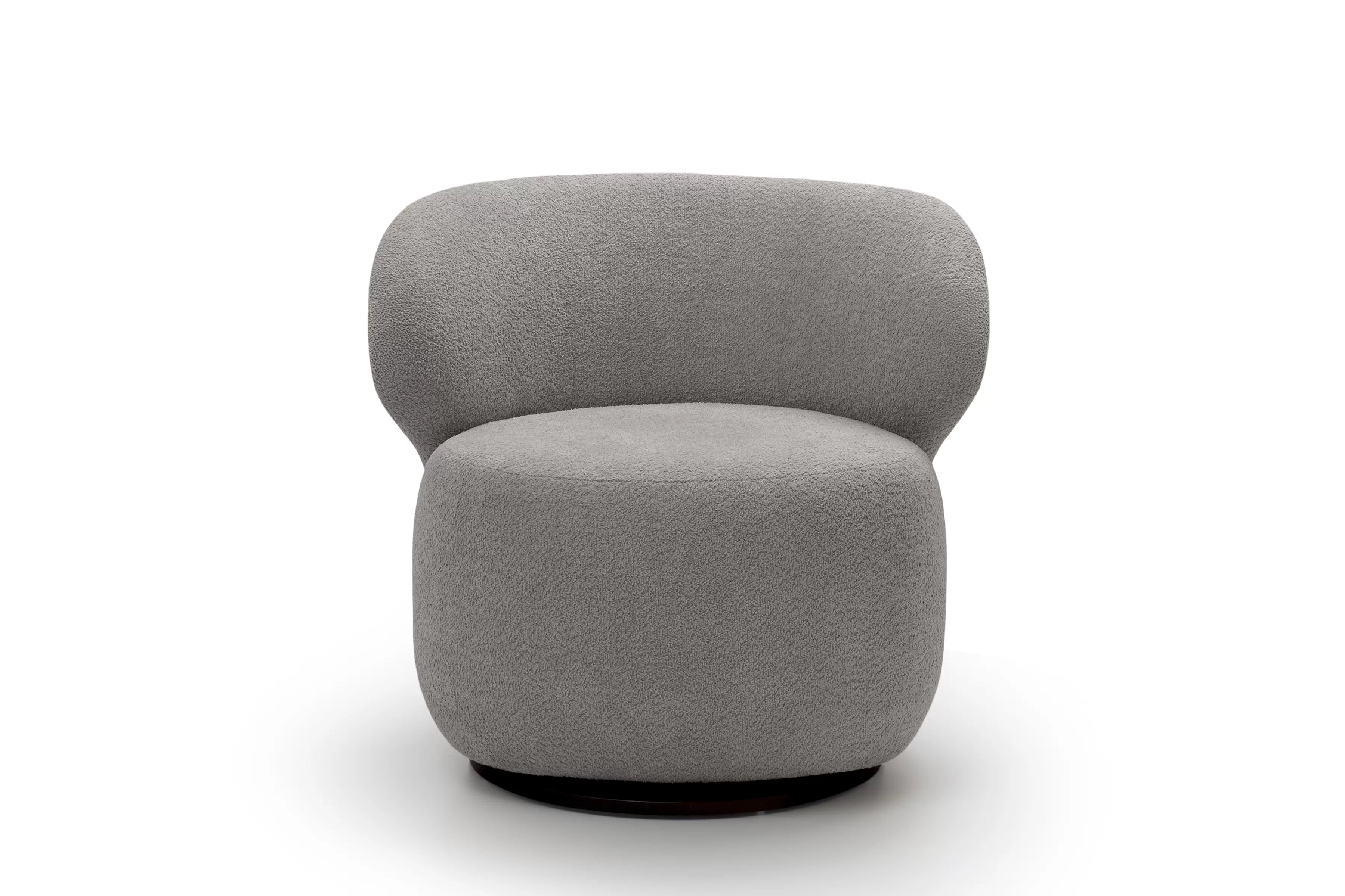 Odpočinkové křeslo Cocoon otočné - šedá bouclé Catch Me 24 Křeslo čalouněná Cocoon obrotowy - šedá boucle Catch Me 24