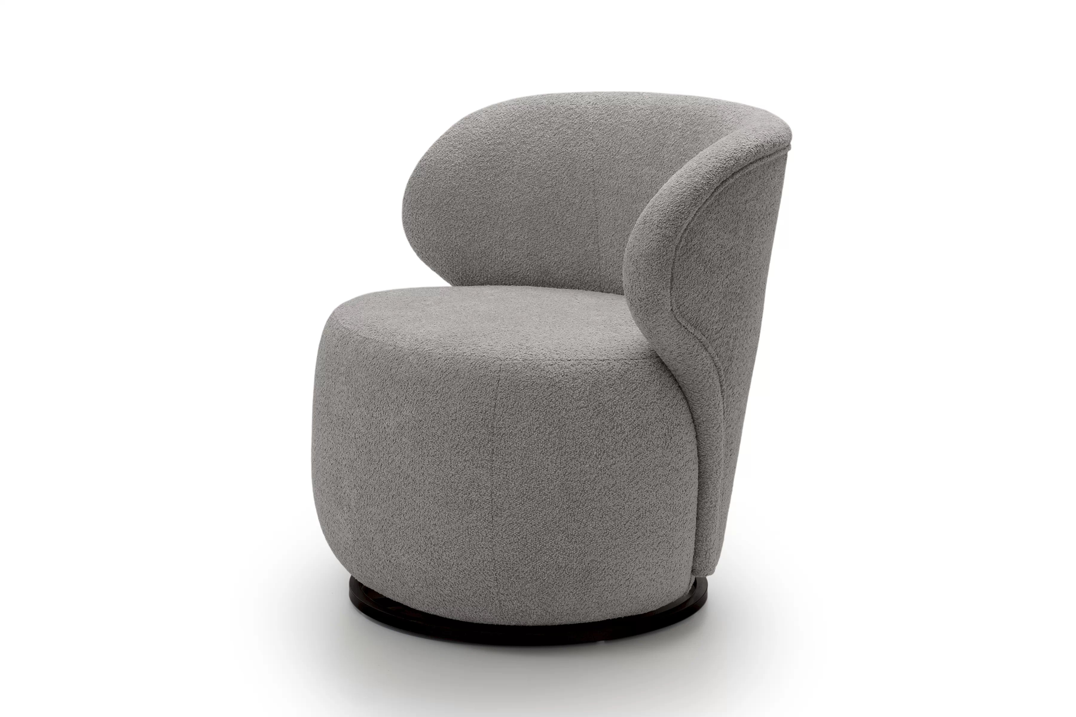 Odpočinkové křeslo Cocoon otočné - šedá bouclé Catch Me 24 Křeslo čalouněná Cocoon obrotowy - šedá boucle Catch Me 24