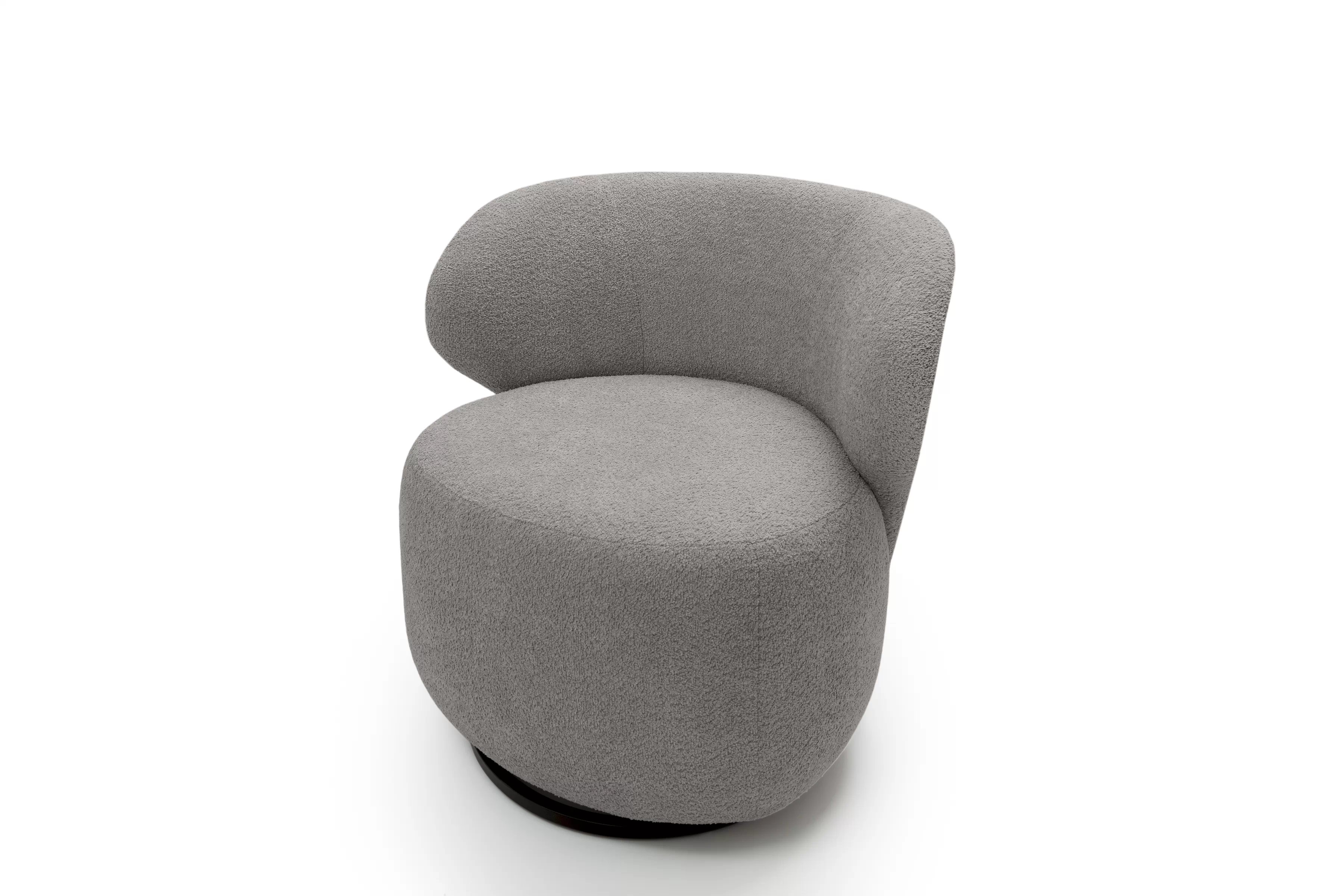 Odpočinkové křeslo Cocoon otočné - šedá bouclé Catch Me 24 Křeslo čalouněná Cocoon obrotowy - šedá boucle Catch Me 24