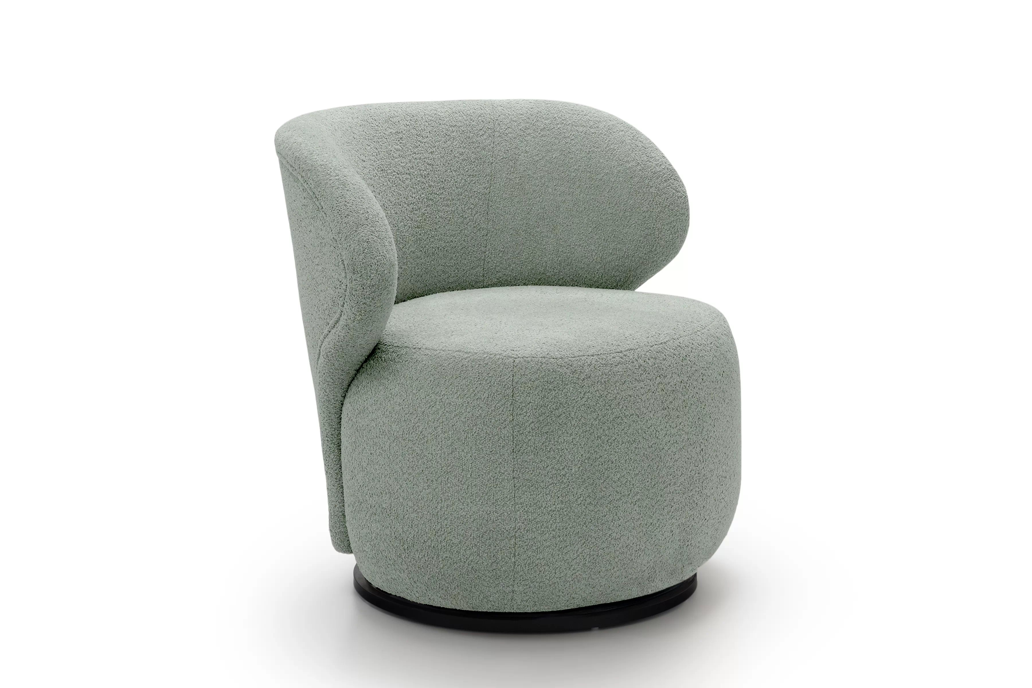 Relaxační křeslo Cocoon otočné - zelená bouclé Catch Me 13 Křeslo čalouněná Cocoon obrotowy - zielona boucle Catch Me 13