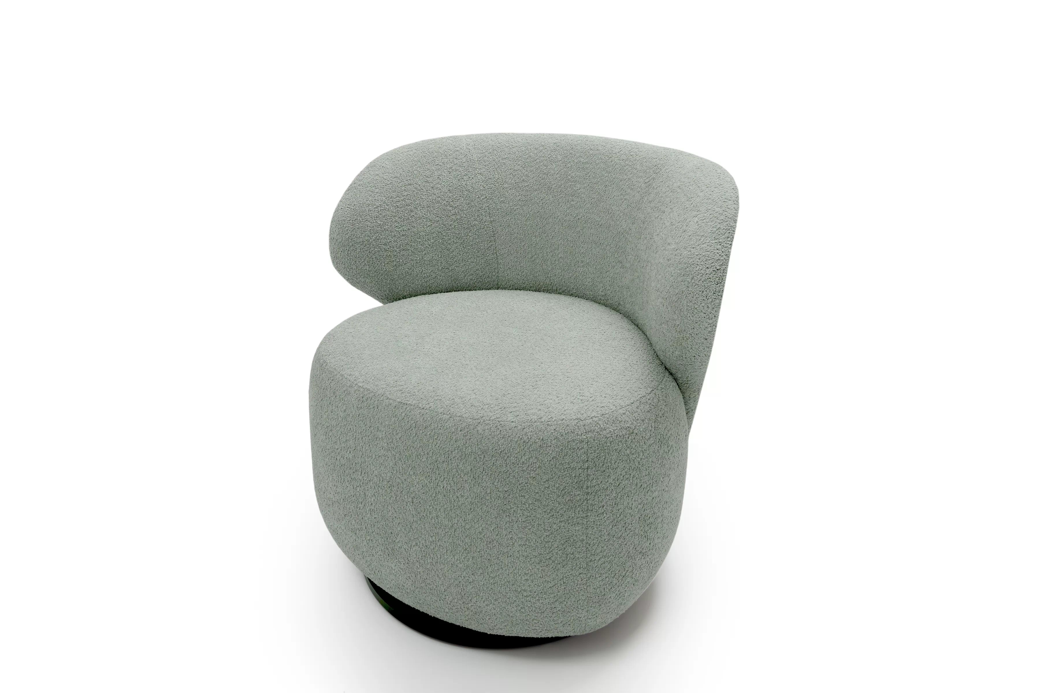 Relaxační křeslo Cocoon otočné - zelená bouclé Catch Me 13 Křeslo čalouněná Cocoon obrotowy - zielona boucle Catch Me 13