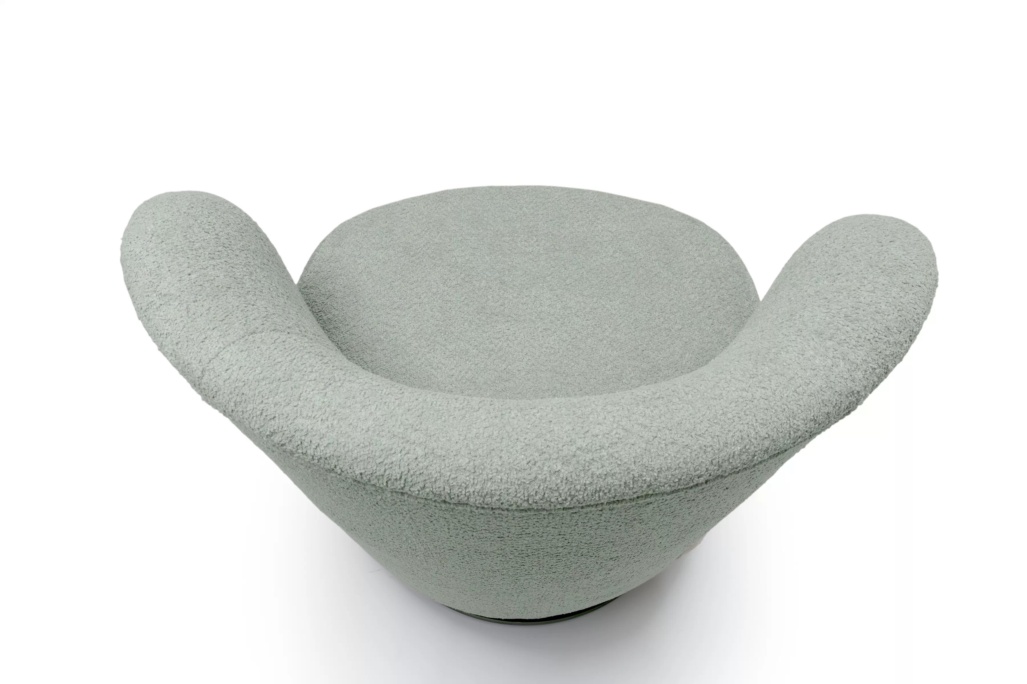 Relaxační křeslo Cocoon otočné - zelená bouclé Catch Me 13 Křeslo čalouněná Cocoon obrotowy - zielona boucle Catch Me 13