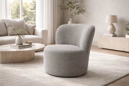 Dizajnové otočné kreslo Hygga - sivé buklé Catch Me 24 Kreslo odpočinkové Hygga otočna - šedá boucle Catch Me 24