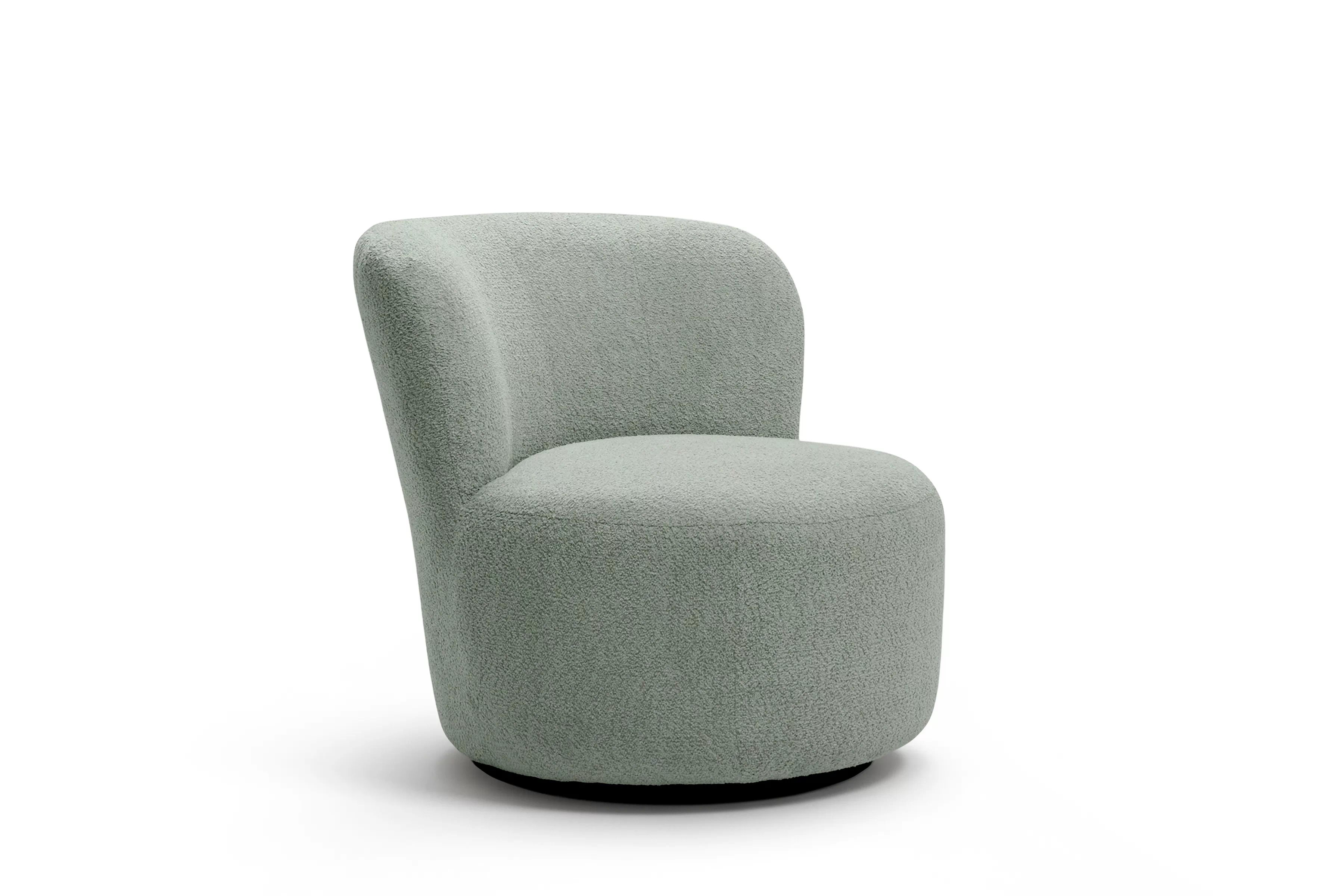 Relaxační křeslo Hygga otočné - zelená bouclé Catch Me 13 Křeslo čalouněná Hygga obrotowy - zielona boucle Catch Me 13