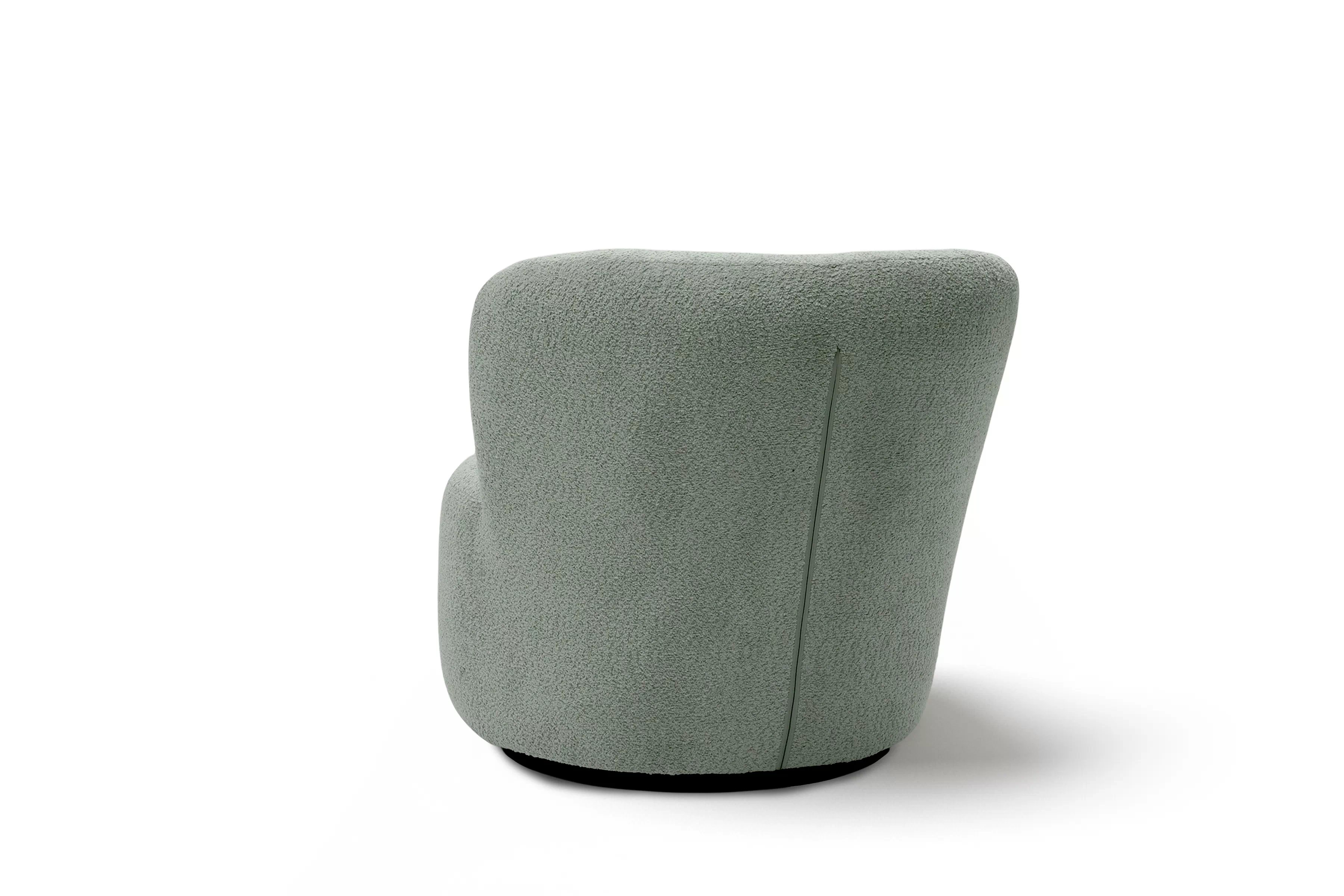 Relaxační křeslo Hygga otočné - zelená bouclé Catch Me 13 Křeslo čalouněná Hygga obrotowy - zielona boucle Catch Me 13